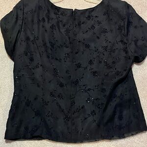 Jessica Howard Black Sequin Blouse